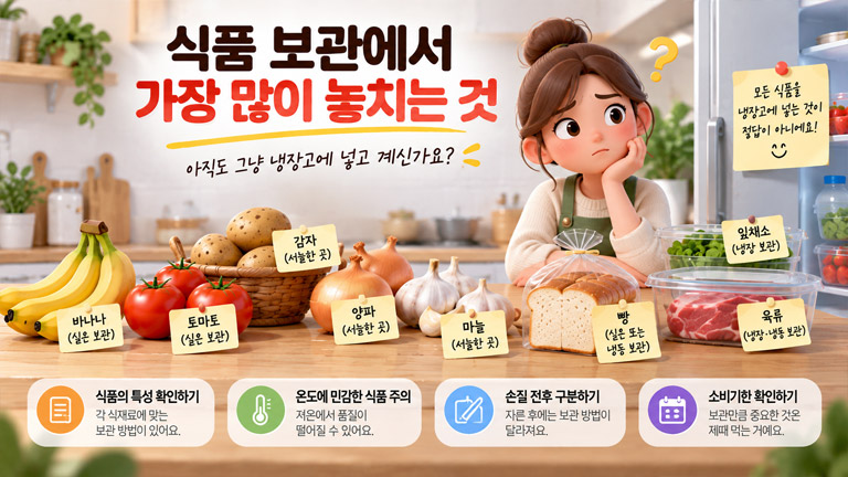 식품별 특성에 따른 올바른 보관 방법과 냉장고 정리