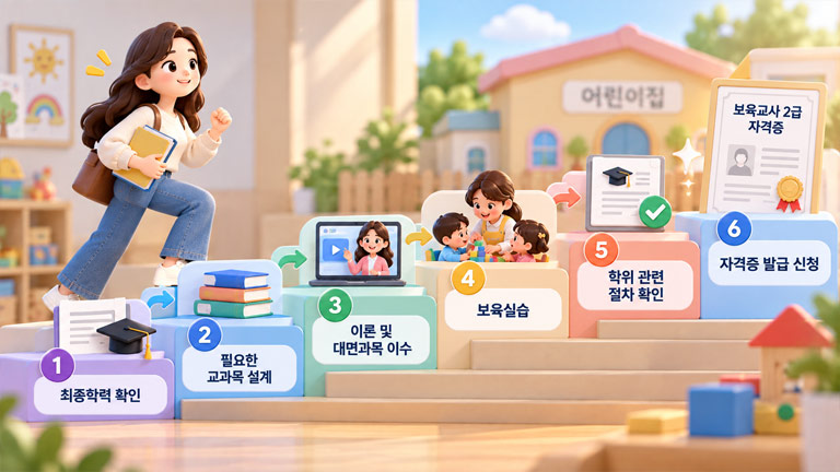 보육교사2급 자격증 신청과 준비 순서