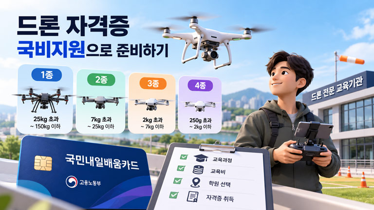 드론 자격증 1종·2종·3종·4종과 국민내일배움카드 국비지원 교육과정 안내